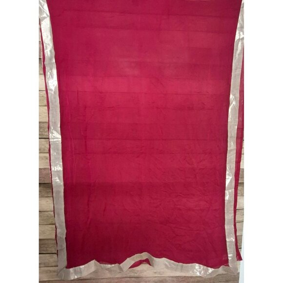 Ethnic Scarf Shawl 30" X 90" Metallic Gold & Red Pakistani Indian Duppata Saree - Picture 1 of 3